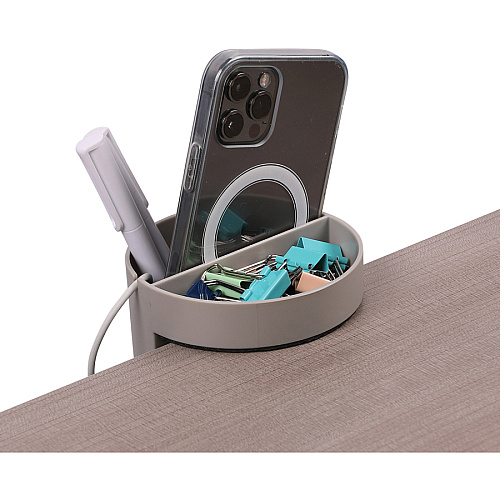 Deflecto Small Standing Desk Organizer 3.50" Height x 3.85" Width x 3.85" Depth - Portable, Spring Loaded, Built-in Cord Catcher - Gray - Acrylonitrile Butadiene Styrene (ABS) - 1 Each (400001)