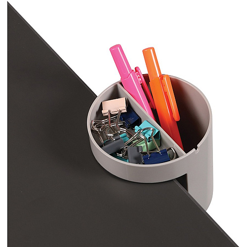Deflecto Small Standing Desk Organizer 3.50" Height x 3.85" Width x 3.85" Depth - Portable, Spring Loaded, Built-in Cord Catcher - Gray - Acrylonitrile Butadiene Styrene (ABS) - 1 Each (400001)