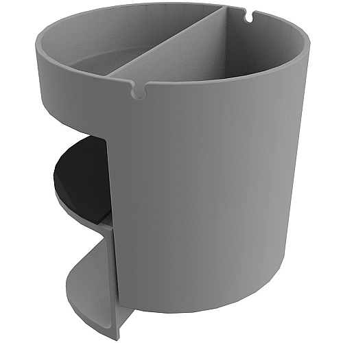 Deflecto Small Standing Desk Organizer 3.50" Height x 3.85" Width x 3.85" Depth - Portable, Spring Loaded, Built-in Cord Catcher - Gray - Acrylonitrile Butadiene Styrene (ABS) - 1 Each (400001)