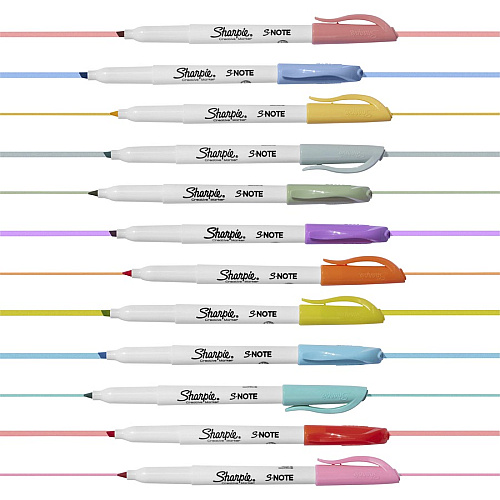 Sharpie S-Note Marker Chisel Marker Point - Mild Assorted Ink - 6 / Pack (2148157)