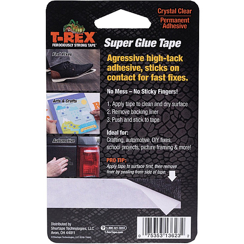 T-REX Double Sided Super Glue Tape 15 ft Length x 0.75" Width - White - Acrylic - 1 Each (286853)