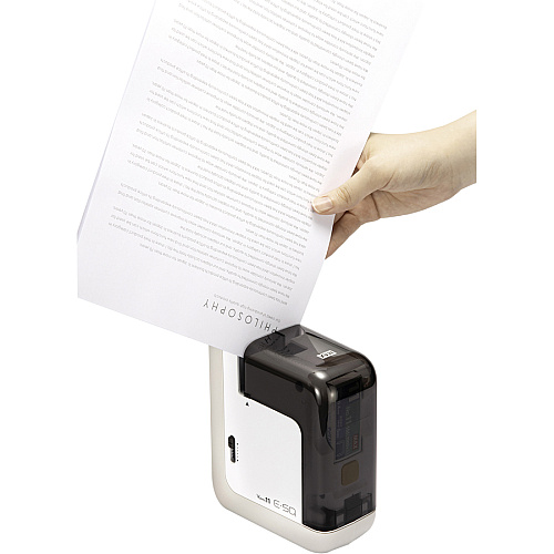 MAX Portable Electronic Stapler 35 Sheets Capacity - 100 Staple Capacity - 1/4" Staple Size - 1.59" Throat Depth - 6 x AA Batteries - 1 Each - Black, White (BH11F)