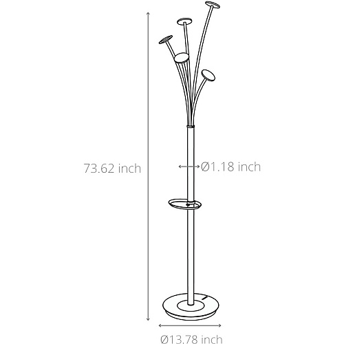 Alba Festival Coat Stand White - ABS Plastic, Steel, Metal - 1 Each (PMFESTBC)