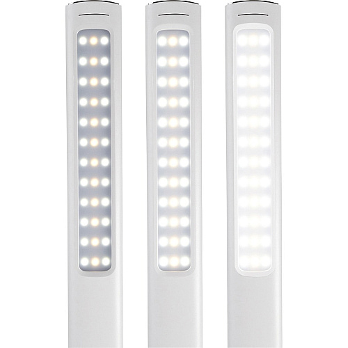 OttLite Emerge Led Lamp 23" Height x 6.8" Width - LED Bulb - Faux Leather - USB Charging, ClearSun LED, Dimmable, Touch-activated, Energy Saving, Adjustable Height - 440 lm Lumens - Chrome, Plastic - Desk Mountable, Table Top - White - for D (CS59009SHPR)