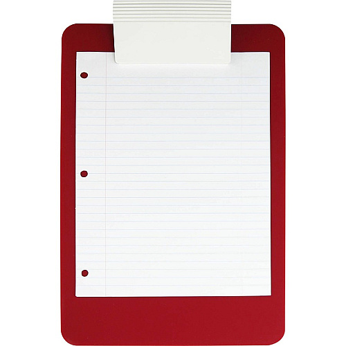 Saunders Antimicrobial Clipboard 8 1/2" x 11" Sheet Size - Red, White - 1 Each (21611)