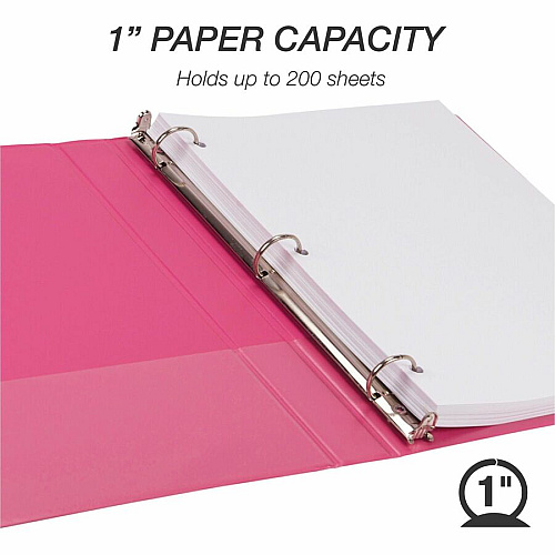 Samsill Earthchoice Durable View Binder 1" Binder Capacity - Letter - 8 1/2" x 11" Sheet Size - 200 Sheet Capacity - 3 Ring(s) - Fastener(s): Round Ring - Pocket(s): 2, Internal - Chipboard - Assorted - Recycled - Bio-based, Durable, Clear Overl (MS48639)