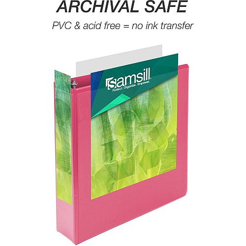 Samsill Earthchoice Durable View Binder 2" Binder Capacity - Letter - 8 1/2" x 11" Sheet Size - 425 Sheet Capacity - 3 Ring(s) - Fastener(s): Round Ring - Pocket(s): 2, Internal - Chipboard - Assorted - Recycled - Bio-based, Durable, Clear Overl (MS48669)