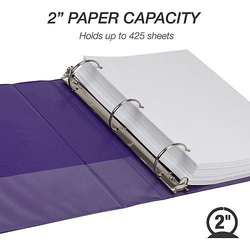 Samsill Earthchoice Durable View Binder 2" Binder Capacity - Letter - 8 1/2" x 11" Sheet Size - 425 Sheet Capacity - 3 Ring(s) - Fastener(s): Round Ring - Pocket(s): 2, Internal - Chipboard - Assorted - Recycled - Bio-based, Durable, Clear Overl (MS48669)