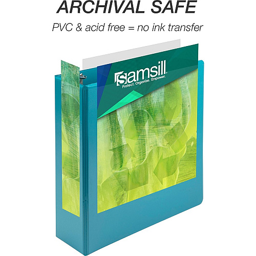 Samsill Earthchoice Durable View Binder 3" Binder Capacity - Letter - 8 1/2" x 11" Sheet Size - 550 Sheet Capacity - 3 Ring(s) - Fastener(s): Round Ring - Pocket(s): 2, Internal - Chipboard - Assorted - Recycled - Bio-based, Durable, Clear Overl (MS48689)