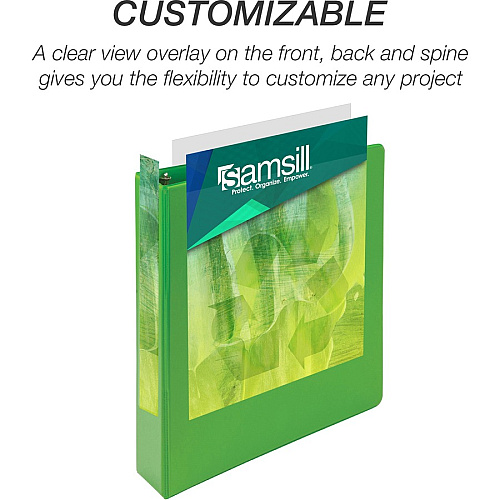 Samsill Earthchoice Durable View Binder 1 1/2" Binder Capacity - Letter - 8 1/2" x 11" Sheet Size - 325 Sheet Capacity - 3 Ring(s) - Fastener(s): Round Ring - Pocket(s): 2, Internal - Chipboard - Assorted - Recycled - Bio-based, Durable, Clear O (MS48659)