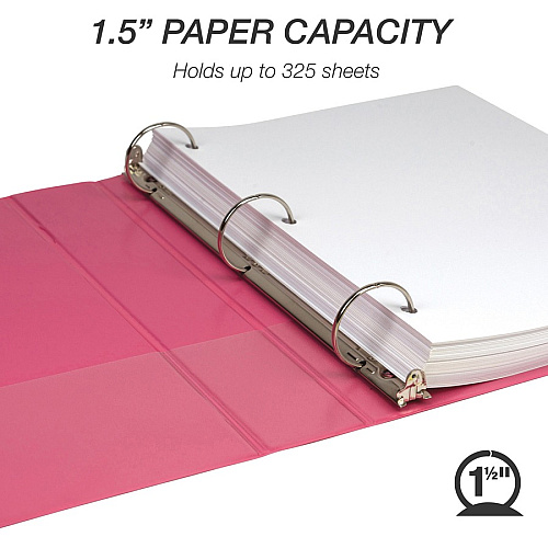 Samsill Earthchoice Durable View Binder 1 1/2" Binder Capacity - Letter - 8 1/2" x 11" Sheet Size - 325 Sheet Capacity - 3 Ring(s) - Fastener(s): Round Ring - Pocket(s): 2, Internal - Chipboard - Assorted - Recycled - Bio-based, Durable, Clear O (MS48659)