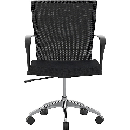 Safco Training Height-Adjustable Task Chair Fabric, Wood Seat Material - Steel Frame Material - High Back - 5-star Base - Black - Armrest - 1 Each (TSH3BB)