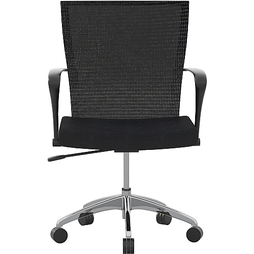 Safco Training Height-Adjustable Task Chair Fabric, Wood Seat Material - Steel Frame Material - High Back - 5-star Base - Black - Armrest - 1 Each (TSH3BB)