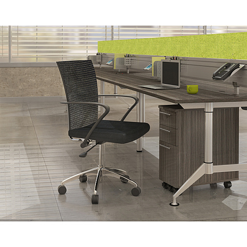 Safco Training Height-Adjustable Task Chair Fabric, Wood Seat Material - Steel Frame Material - High Back - 5-star Base - Black - Armrest - 1 Each (TSH3BB)