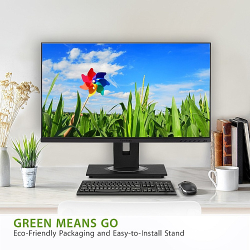 ViewSonic VG2448A 24 Inch IPS 1080p Ergonomic Monitor with Ultra-Thin Bezels, HDMI, DisplayPort, USB, VGA, and 40 Degree Tilt for Home and Office