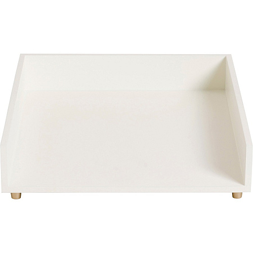U Brands Juliet Collection Stackable Paper Tray 2.50" Height x 9.80" Width x 12.30" Depth - Desktop, Tabletop - Stackable, Front Loading - White - Pine Wood, Brass - 1 Each (3467U0312)
