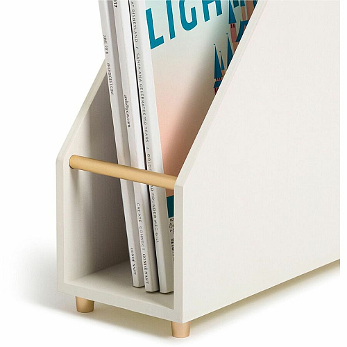 U Brands Juliet Collection Magazine Holder White - Pine Wood - 1 Each (3463U0206)