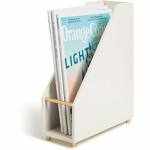 U Brands Juliet Collection Magazine Holder White - Pine Wood - 1 Each (3463U0206)