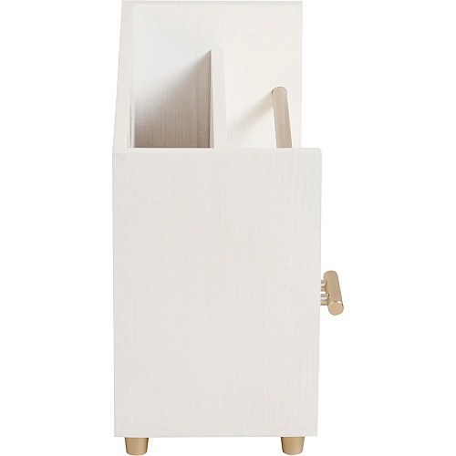 U Brands Juliet Collection Monitor Stand 20 lb Load Capacity - 16.50" Height x 10.30" Width x 3.50" Depth - Desktop, Table - Pine Wood, Brass - White (3460U0206)