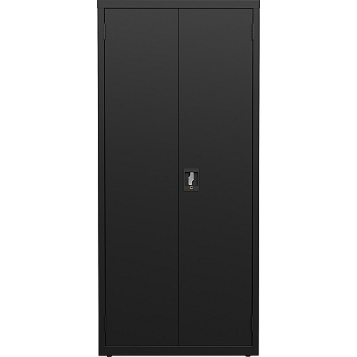 Lorell Fortress Series Slimline Storage Cabinet 30" Width x 15" Depth x 66" Height - 4 x Shelf(ves) - 720 lb Load Capacity - Durable, Welded, Nonporous Surface, Recessed Handle, Removable Lock, Locking System - Black - Baked Enamel - Steel -  (LLR69830BK)
