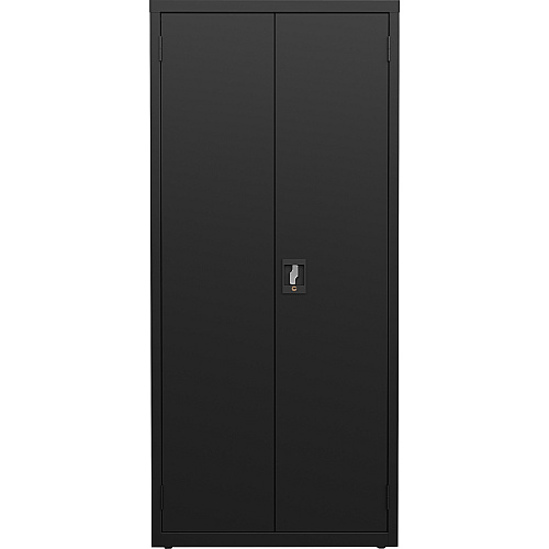 Lorell Fortress Series Slimline Storage Cabinet 30" Width x 15" Depth x 66" Height - 4 x Shelf(ves) - 720 lb Load Capacity - Durable, Welded, Nonporous Surface, Recessed Handle, Removable Lock, Locking System - Black - Baked Enamel - Steel -  (LLR69830BK)
