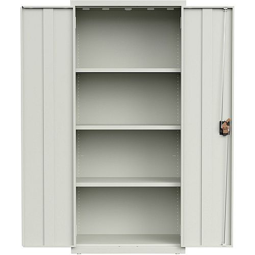 Lorell Fortress Series Slimline Storage Cabinet 30" Width x 15" Depth x 66" Height - 4 x Shelf(ves) - 720 lb Load Capacity - Durable, Welded, Nonporous Surface, Recessed Handle, Removable Lock, Locking System - Light Gray - Baked Enamel - St (LLR69830LGY)