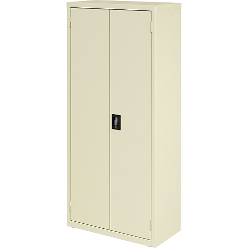 Lorell Fortress Series Slimline Storage Cabinet 30" Width x 15" Depth x 66" Height - 4 x Shelf(ves) - 720 lb Load Capacity - Durable, Welded, Nonporous Surface, Recessed Handle, Removable Lock, Locking System - Putty - Baked Enamel - Steel - (LLR69830PTY)