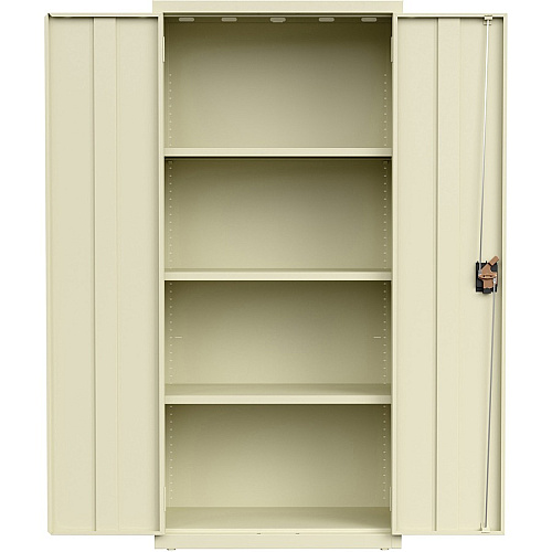 Lorell Fortress Series Slimline Storage Cabinet 30" Width x 15" Depth x 66" Height - 4 x Shelf(ves) - 720 lb Load Capacity - Durable, Welded, Nonporous Surface, Recessed Handle, Removable Lock, Locking System - Putty - Baked Enamel - Steel - (LLR69830PTY)