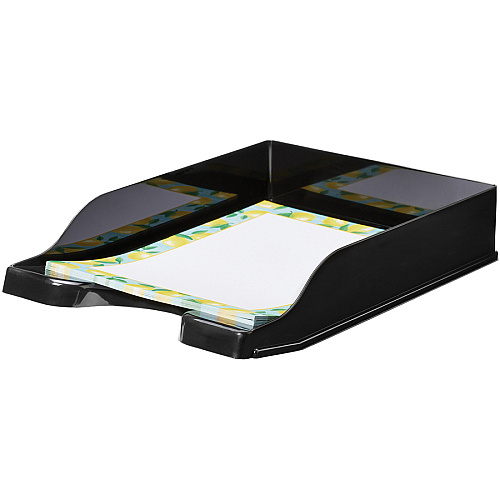 Deflecto AntiMicrobial DocuTray 2.60" Height x 10.16" Width x 13.78" Depth - Desktop - Antimicrobial, Interlockable, Stackable, Mildew Resistant - Black - Polystyrene - 1 Each (63906)