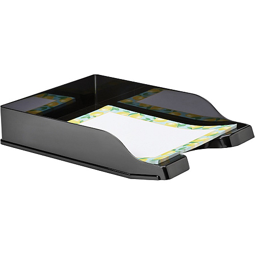 Deflecto AntiMicrobial DocuTray 2.60" Height x 10.16" Width x 13.78" Depth - Desktop - Antimicrobial, Interlockable, Stackable, Mildew Resistant - Black - Polystyrene - 1 Each (63906)