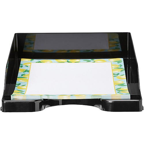 Deflecto AntiMicrobial DocuTray 2.60" Height x 10.16" Width x 13.78" Depth - Desktop - Antimicrobial, Interlockable, Stackable, Mildew Resistant - Black - Polystyrene - 1 Each (63906)