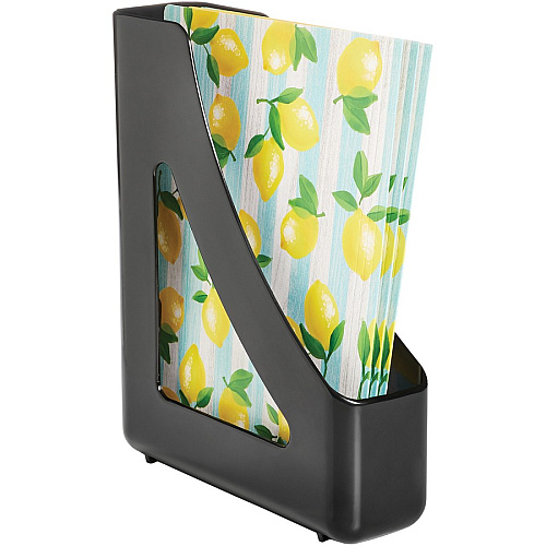 Deflecto AntiMicrobial Magazine File Black - Polystyrene - 1 Each (63909)