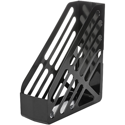 Deflecto AntiMicrobial Jumbo Magazine File Black - Polystyrene - 1 Each (63907)
