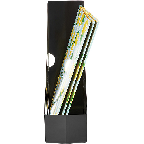 Deflecto AntiMicrobial Jumbo Magazine File Black - Polystyrene - 1 Each (63907)