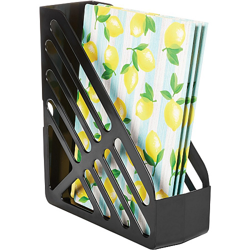 Deflecto AntiMicrobial Jumbo Magazine File Black - Polystyrene - 1 Each (63907)