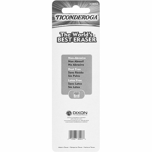 Ticonderoga Retractable Eraser Refills White - 3 / Pack - Smudge-free, Residue-free, Non-tearing, Latex-free, Retractable, Latex-free, Soft (X38003)