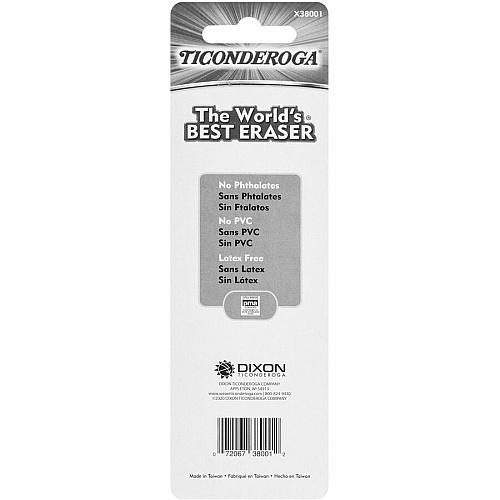 Ticonderoga Retractable Erasers Yellow - 1 Each - Smudge-free, Residue-free, Non-tearing, Latex-free, Retractable, Latex-free, Soft (X38001)