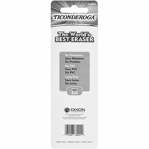 Ticonderoga Retractable Erasers Yellow - 1 Each - Smudge-free, Residue-free, Non-tearing, Latex-free, Retractable, Latex-free, Soft (X38001)