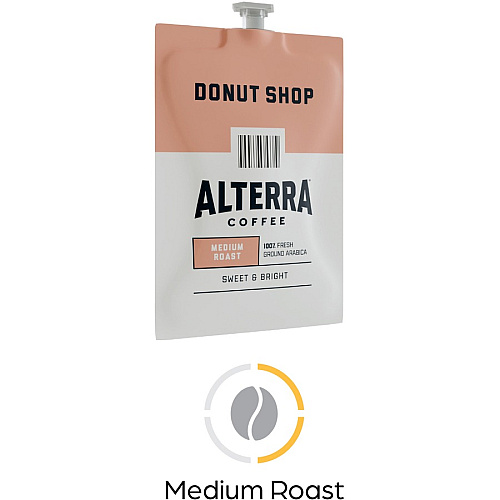 Alterra Freshpack Donut Shop Coffee Compatible with Flavia Aroma, Flavia Barista, FLAVIA Creation 600, Flavia Creation 500, Flavia Creation 200, Flavia Creation 150, Flavia Creation 300 - Medium - Freshpack - Donut Shop Blend - 100 / Carton (48019)