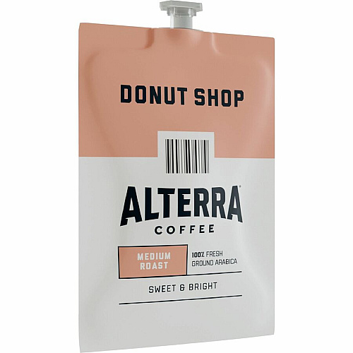 Alterra Freshpack Donut Shop Coffee Compatible with Flavia Aroma, Flavia Barista, FLAVIA Creation 600, Flavia Creation 500, Flavia Creation 200, Flavia Creation 150, Flavia Creation 300 - Medium - Freshpack - Donut Shop Blend - 100 / Carton (48019)