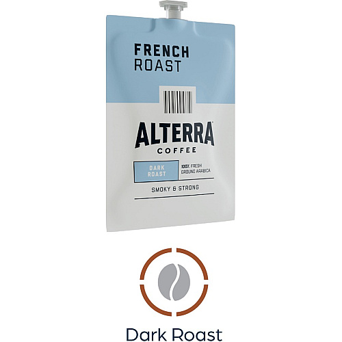Alterra Freshpack French Roast Coffee Compatible with Flavia Aroma, Flavia Barista, FLAVIA Creation 600, Flavia Creation 500, Flavia Creation 200, Flavia Creation 150, Flavia Creation 300 - Dark - Freshpack - 100 / Carton (48010)