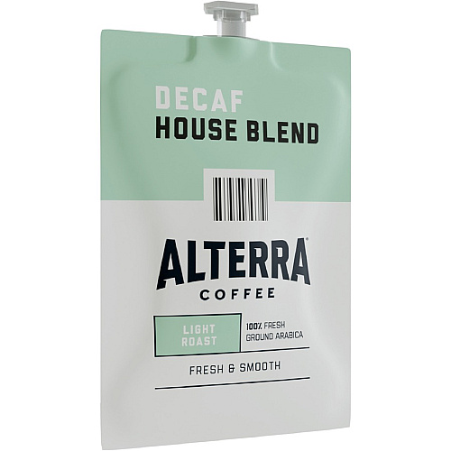 Alterra Freshpack Decaf House Blend Coffee Compatible with Flavia Aroma, Flavia Barista, FLAVIA Creation 600, Flavia Creation 500, Flavia Creation 200, Flavia Creation 150, Flavia Creation 300 - Light - Freshpack - Decaffeinated - 100 / Carton (48013)