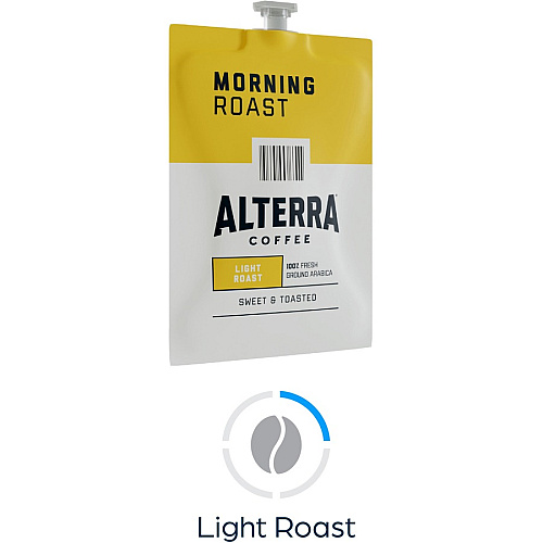 Alterra Freshpack Morning Roast Coffee Compatible with Flavia Aroma, Flavia Barista, FLAVIA Creation 600, Flavia Creation 500, Flavia Creation 200, Flavia Creation 150, Flavia Creation 300 - Light/Smooth - Freshpack - 100 / Carton (48008)