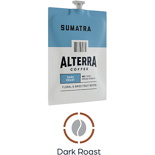 Alterra Freshpack Sumatra Coffee Compatible with Flavia Aroma, Flavia Barista, FLAVIA Creation 600, Flavia Creation 500, Flavia Creation 200, Flavia Creation 150, Flavia Creation 300 - Dark - Freshpack - Sumatra - 100 / Carton (48017)