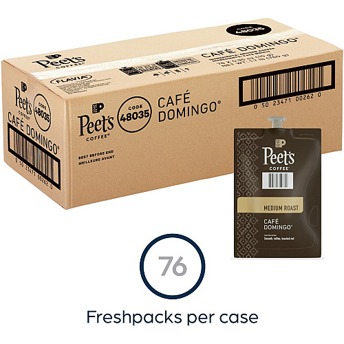 Peet's Coffee Peet's Freshpack Cafe Domingo Coffee Compatible with Flavia Aroma, Flavia Barista, FLAVIA Creation 600, Flavia Creation 500, Flavia Creation 200, Flavia Creation 150, Flavia Creation 300 - Medium - Freshpack - Cafe Domingo - 76 / Car (48035)