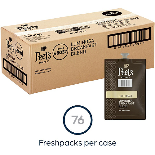 Peet's Coffee Peet's Freshpack Colombia Luminosa Coffee Compatible with Flavia - American - Light - Freshpack - Colombia Luminosa, Fruity, Arabica - 76 / Carton (48037)
