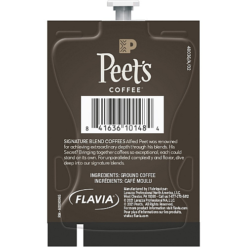 Peet's Coffee Peet's Freshpack French Roast Coffee Compatible with Flavia Aroma, Flavia Barista, FLAVIA Creation 600, Flavia Creation 500, Flavia Creation 200, Flavia Creation 150, Flavia Creation 300 - Dark - Freshpack - French Roast - 76 / Carto (48036)