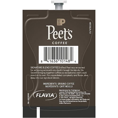 Peet's Coffee Peet's Freshpack French Roast Coffee Compatible with Flavia Aroma, Flavia Barista, FLAVIA Creation 600, Flavia Creation 500, Flavia Creation 200, Flavia Creation 150, Flavia Creation 300 - Dark - Freshpack - French Roast - 76 / Carto (48036)