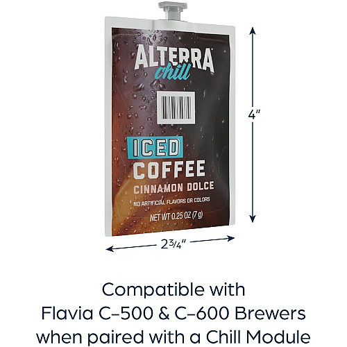 Alterra Freshpack Cinnamon Dolce Iced Coffee Compatible with Flavia Creation 300 with Chill Refresh Module, Flavia Creation 600 with Chill Module - Dark - Freshpack - 90 / Carton (48061)