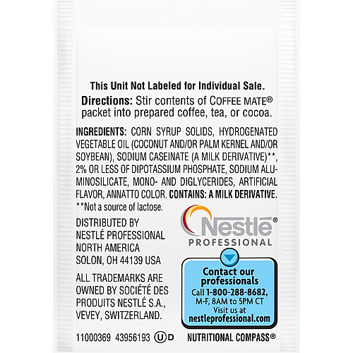 Coffee-mate Coffee mate Original Powdered Creamer Packets 0.01 lb (0.11 oz) - 1 Serving - 1000 / Carton (30022)